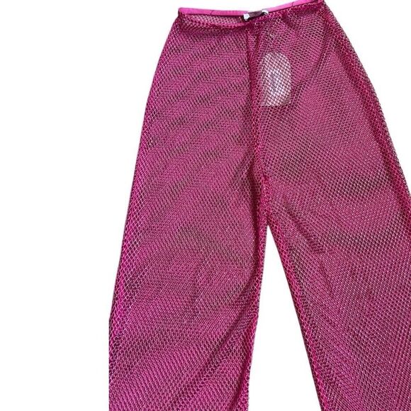 MESHKI Barbie Pink Mesh Pants Size L - Picture 7 of 11